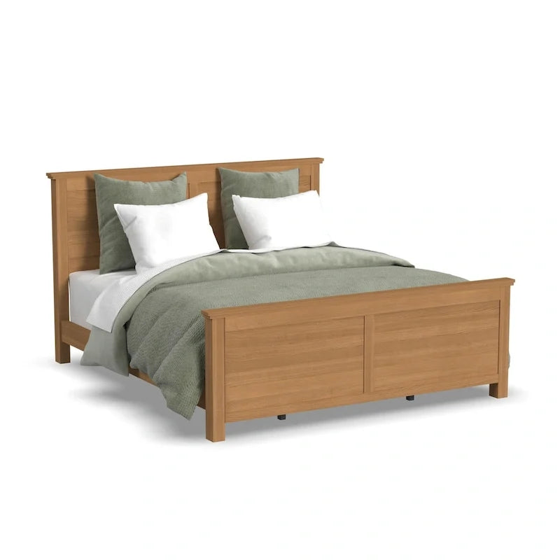 Letto King in legno marrone Oak Park e due comodini
