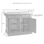 Isola da cucina Oxford con piano in legno massello e finitura nera con sgabelli - 47,75 L x 23 P x 35,75 A