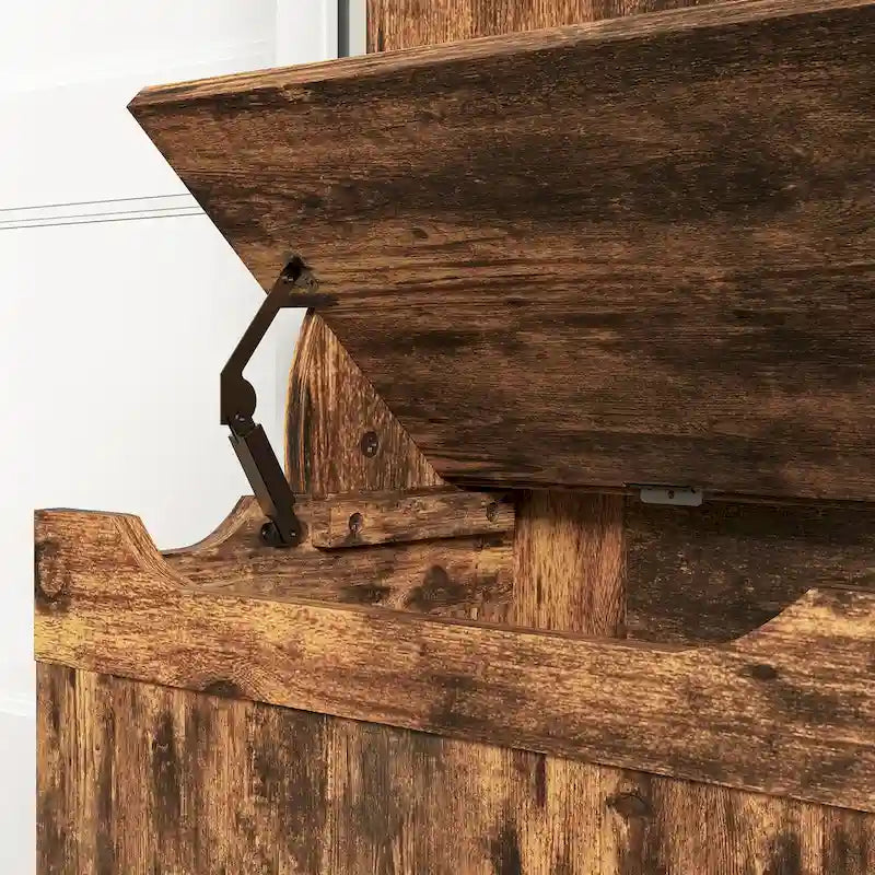 38 Albero da Ingresso 3-in-1 con Panca Contenitore, Attaccapanni con Quattro Ganci e Scarpiera, Nero
