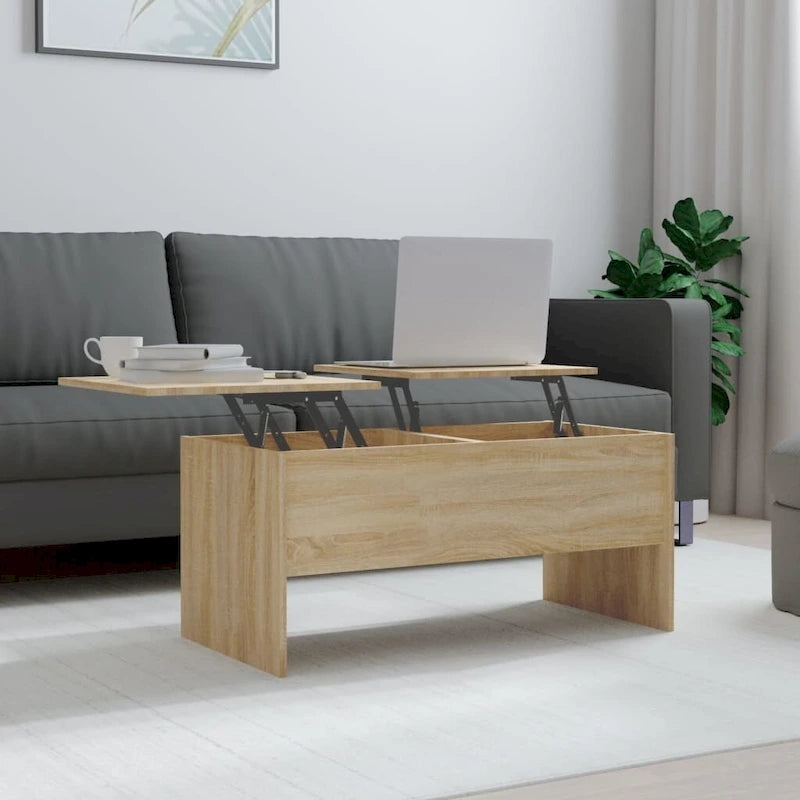 Tavolino da salotto con piano sollevabile, tavolino laterale d'appoggio, in legno ingegnerizzato - 40.2 x 19.9 x 18.3