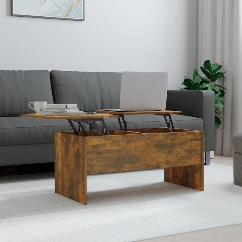 Tavolino da salotto con piano sollevabile, tavolino laterale d'appoggio, in legno ingegnerizzato - 40.2 x 19.9 x 18.3