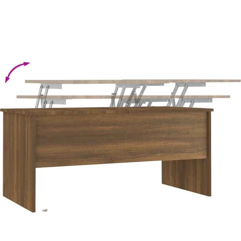Tavolino da salotto con piano sollevabile, tavolino laterale d'appoggio, in legno ingegnerizzato - 40.2 x 19.9 x 18.3