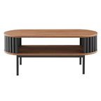 Tavolino da caffè ovale in legno bicolore Collins Modern con ripiano