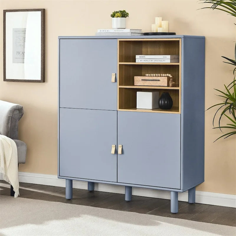 Credenza moderna, Mobile contenitore in legno con anta