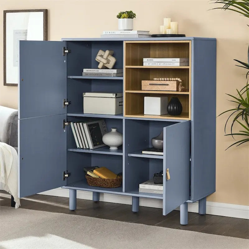 Credenza moderna, Mobile contenitore in legno con anta