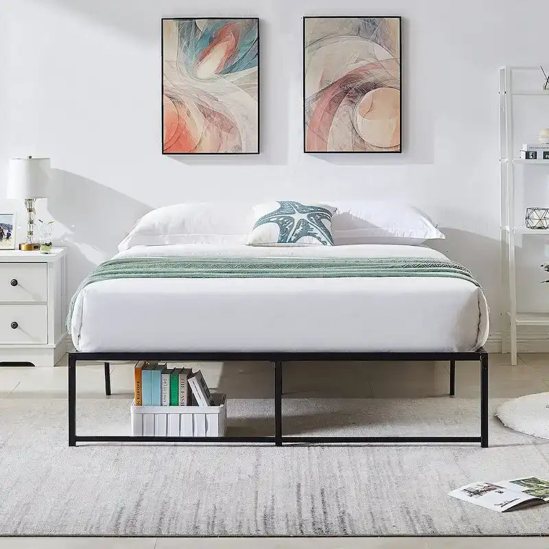 Struttura letto a piattaforma in metallo da 14 pollici Full Size, senza necessità di rete a molle