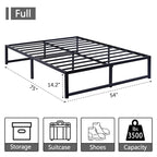 Struttura letto a piattaforma in metallo da 14 pollici Full Size, senza necessità di rete a molle