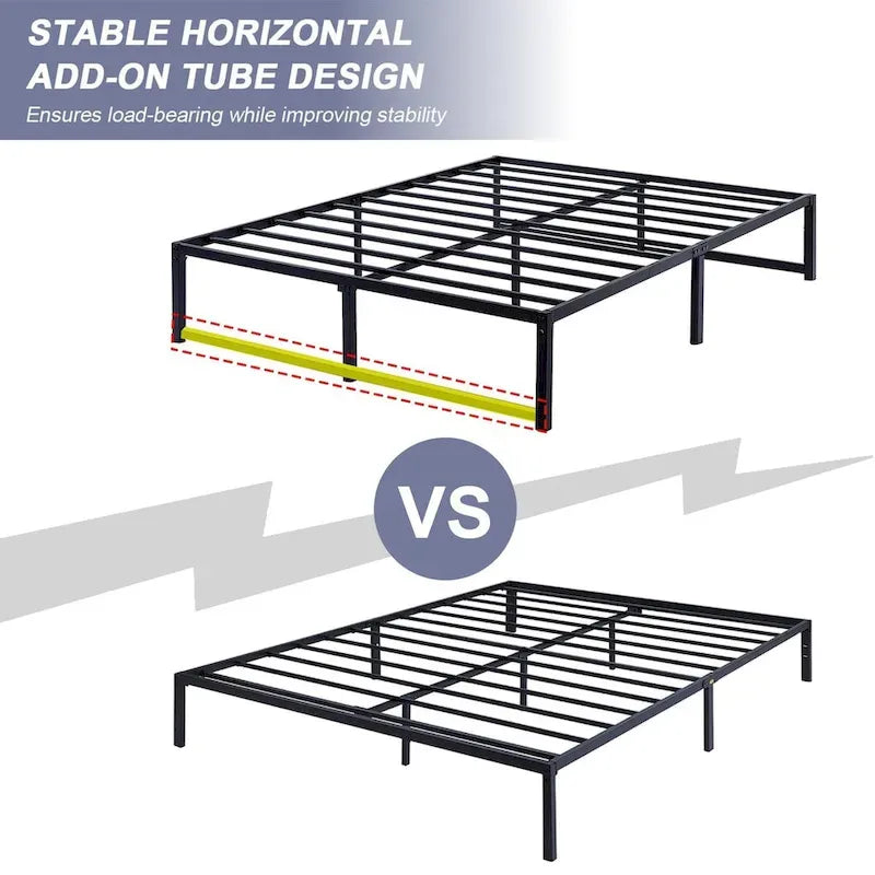 Struttura letto a piattaforma in metallo da 14 pollici Full Size, senza necessità di rete a molle