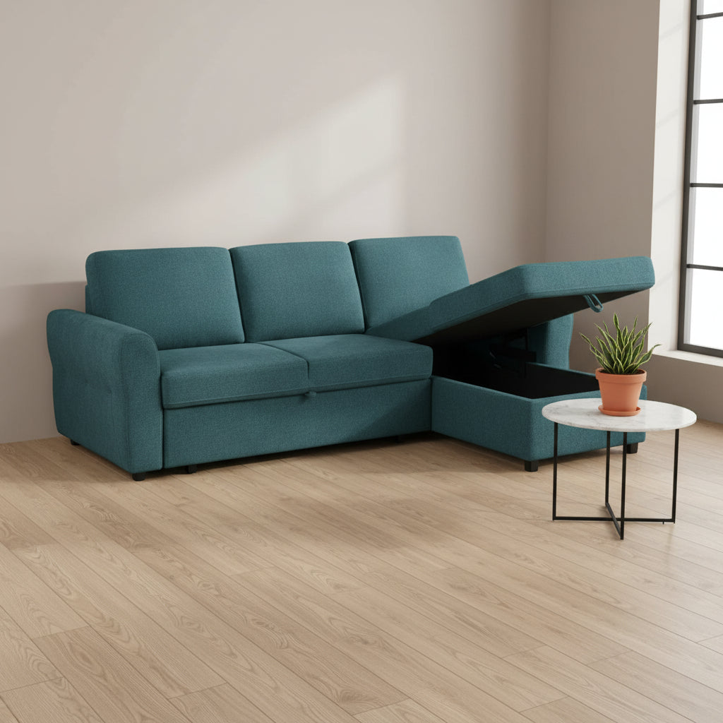 Divano letto angolare Kenna con contenitore