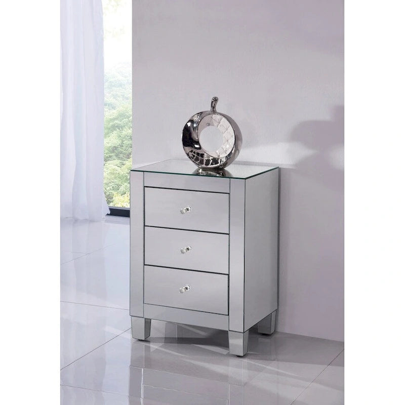 Comò Contempo Clear Mirror a 3 cassetti