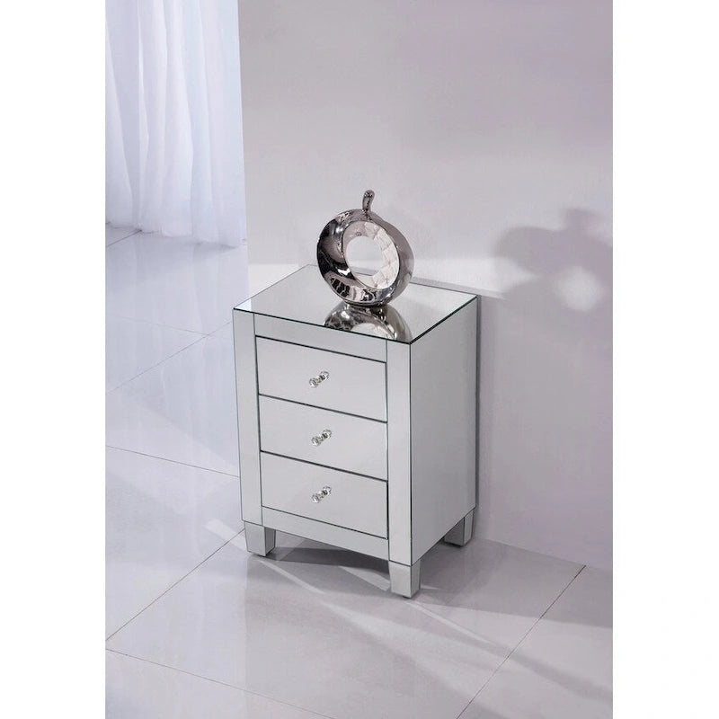 Comò Contempo Clear Mirror a 3 cassetti