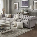 Divano Chesterfield Knightsbridge grigio chiaro extra lungo