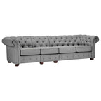 Divano Chesterfield Knightsbridge grigio chiaro extra lungo