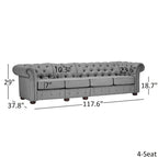 Divano Chesterfield Knightsbridge grigio chiaro extra lungo