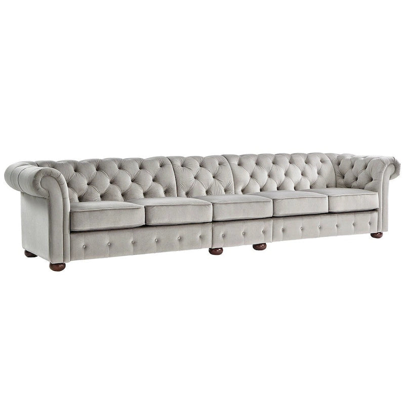 Divano Chesterfield Knightsbridge grigio chiaro extra lungo