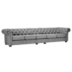 Divano Chesterfield Knightsbridge grigio chiaro extra lungo
