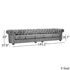 Divano Chesterfield Knightsbridge grigio chiaro extra lungo