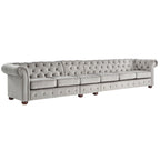 Divano Chesterfield Knightsbridge grigio chiaro extra lungo