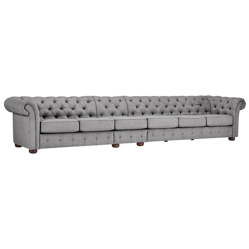 Divano Chesterfield Knightsbridge grigio chiaro extra lungo