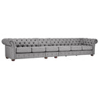 Divano Chesterfield Knightsbridge grigio chiaro extra lungo