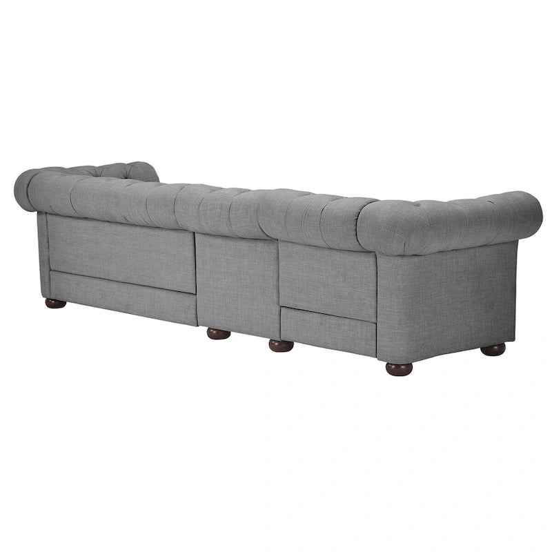 Divano Chesterfield Knightsbridge grigio chiaro extra lungo