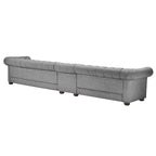 Divano Chesterfield Knightsbridge grigio chiaro extra lungo