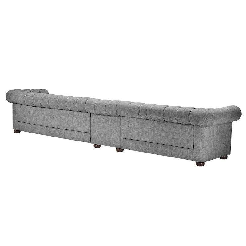 Divano Chesterfield Knightsbridge grigio chiaro extra lungo