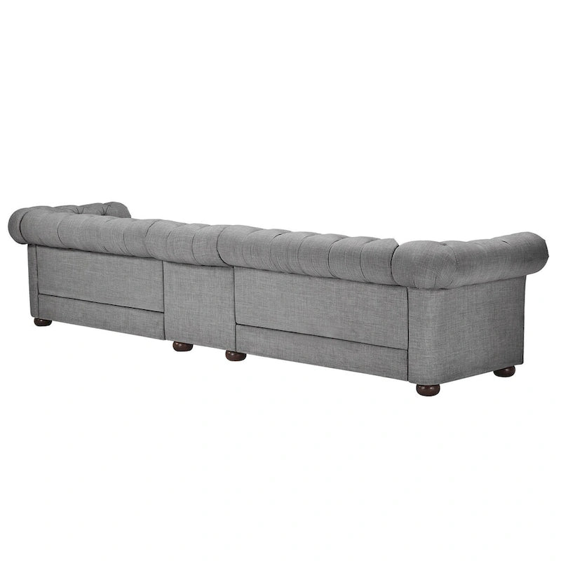 Divano Chesterfield Knightsbridge grigio chiaro extra lungo