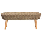 Panca d'appoggio Denver Modern Bohemian in legno di acacia e erba marina naturale
