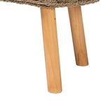 Panca d'appoggio Denver Modern Bohemian in legno di acacia e erba marina naturale