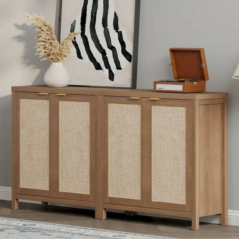 Madia in Rattan con 2 Ante - N/D