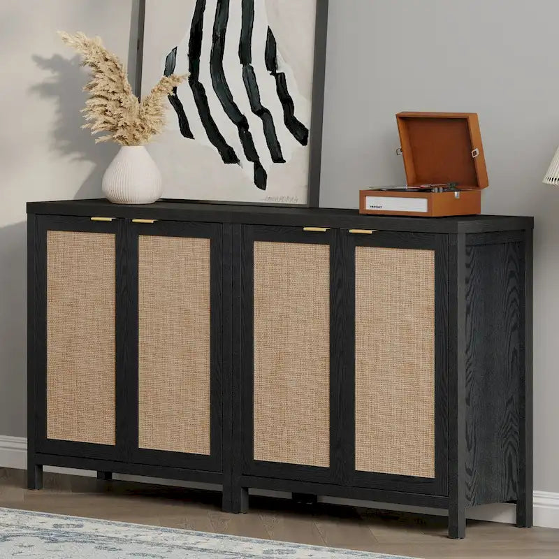 Madia in Rattan con 2 Ante - N/D