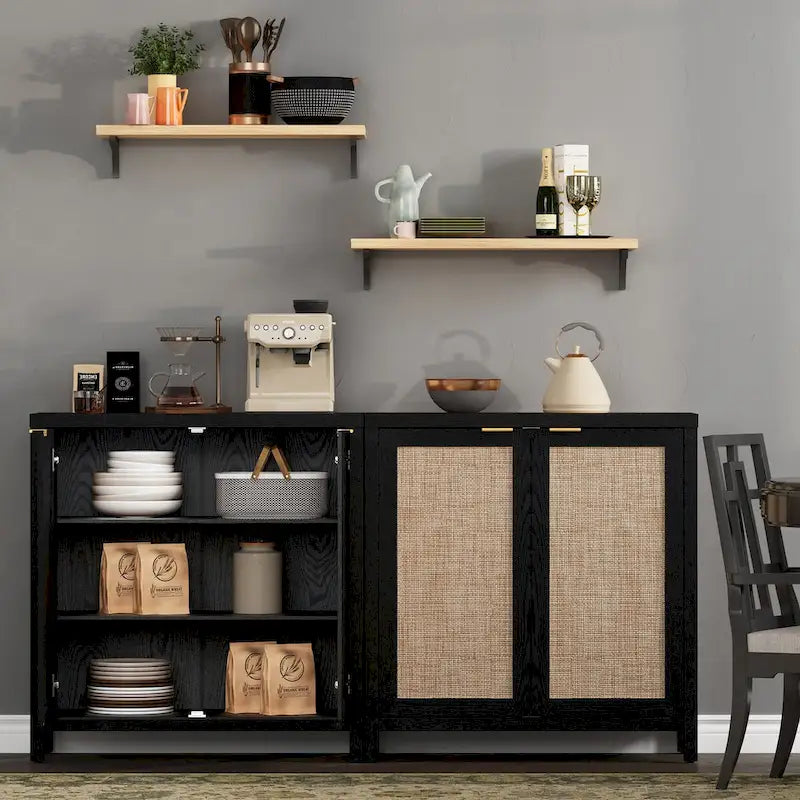 Madia in Rattan con 2 Ante - N/D