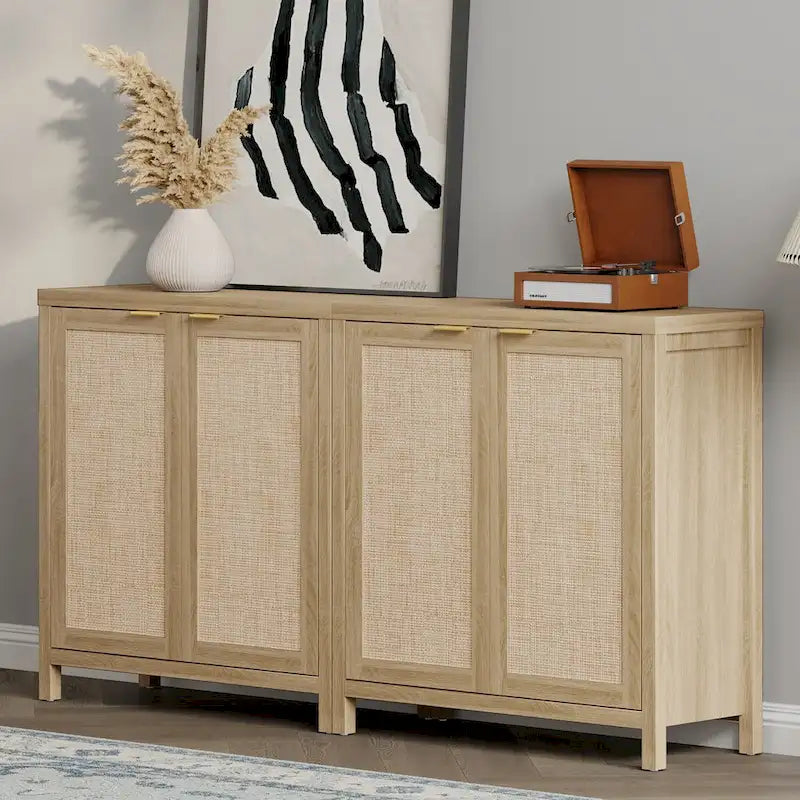 Madia in Rattan con 2 Ante - N/D