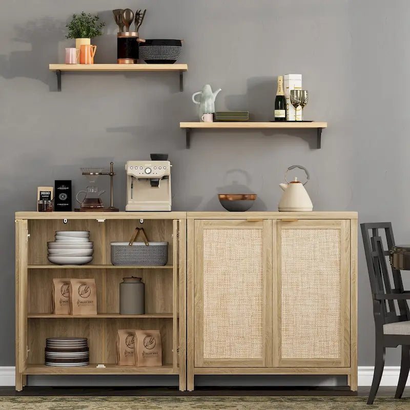 Madia in Rattan con 2 Ante - N/D