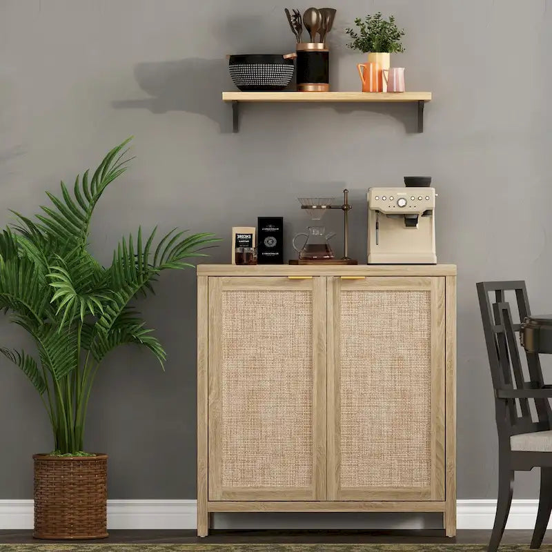 Madia in Rattan con 2 Ante - N/D