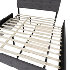Letto estraibile Queen Size in tessuto di lino imbottito