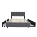 Letto estraibile Queen Size in tessuto di lino imbottito