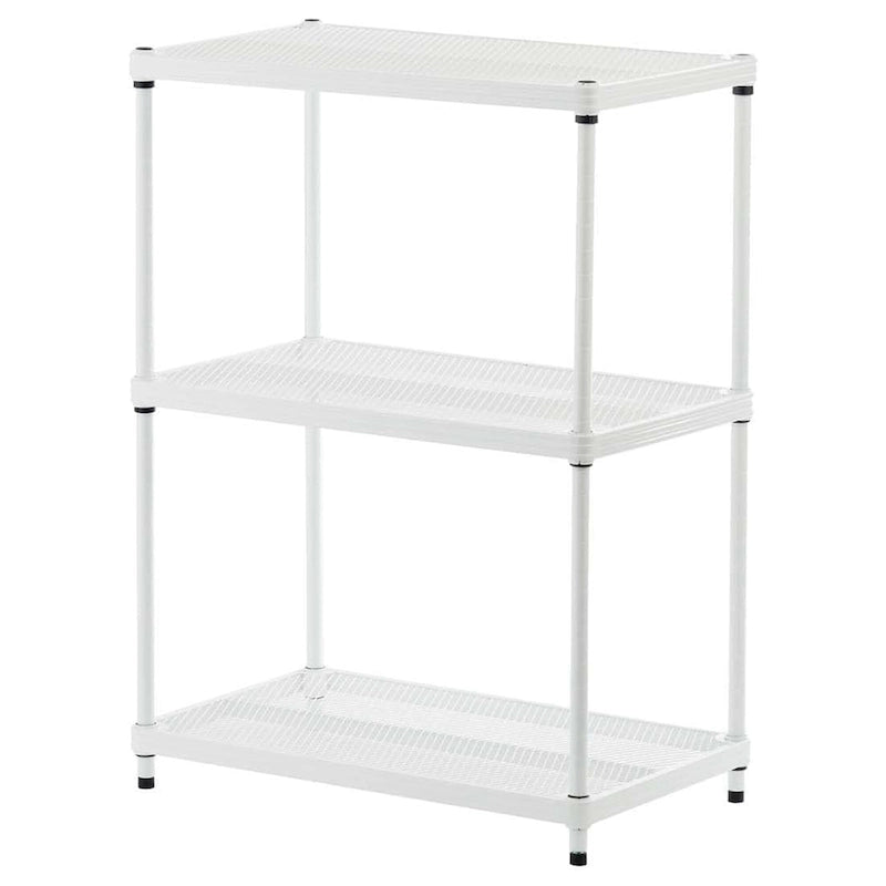 Scaffale a 3 Ripiani in Metallo per Conservazione, Dimensioni Standard, Bianco - 12