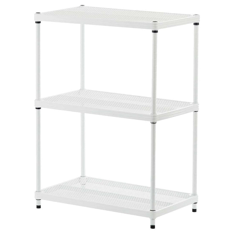 Scaffale a 3 Ripiani in Metallo per Conservazione, Dimensioni Standard, Bianco - 12