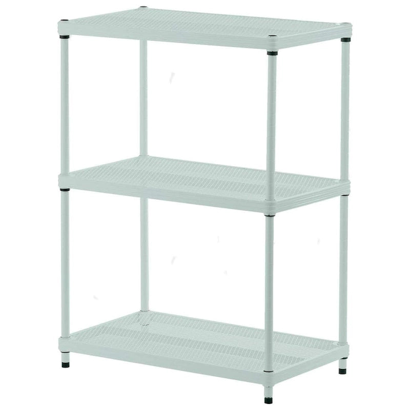 Scaffale a 3 Ripiani in Metallo per Conservazione, Dimensioni Standard, Bianco - 12