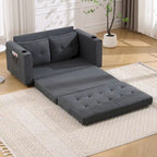 Divano futon imbottito con divano letto estraibile, divanetto trapuntato pieghevole multicolore con portabicchieri