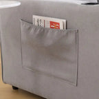 Divano futon imbottito con divano letto estraibile, divanetto trapuntato pieghevole multicolore con portabicchieri