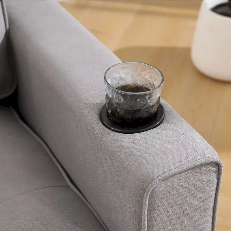 Divano futon imbottito con divano letto estraibile, divanetto trapuntato pieghevole multicolore con portabicchieri