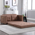 Divano futon imbottito con divano letto estraibile, divanetto trapuntato pieghevole multicolore con portabicchieri