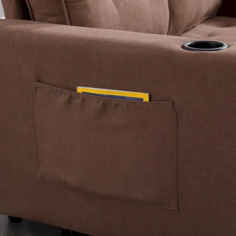 Divano futon imbottito con divano letto estraibile, divanetto trapuntato pieghevole multicolore con portabicchieri